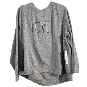 Rae Dunn Light Gray Love Sweatshirt NWT